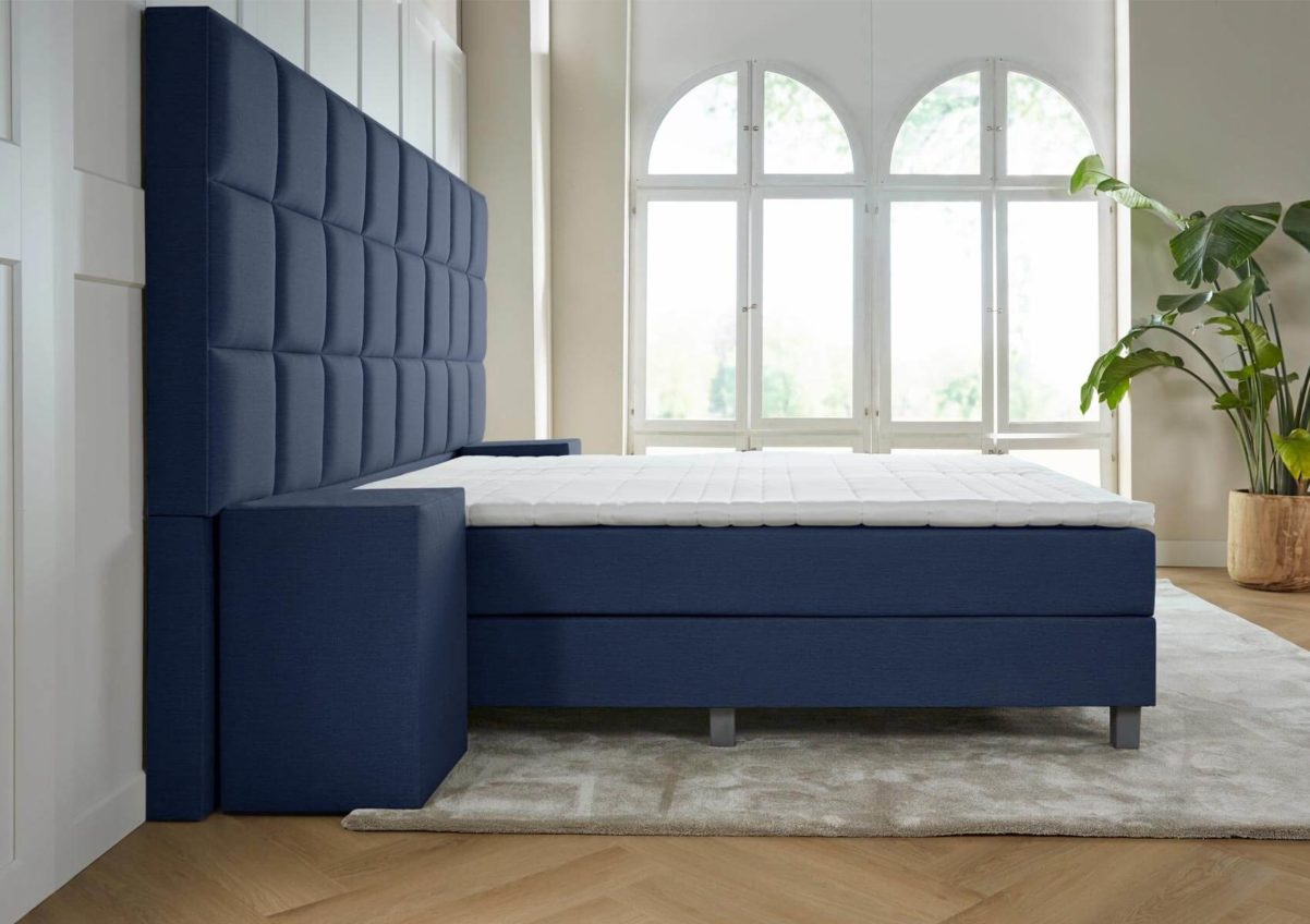 boxspring napoli hoofdbord xxl blauw 2-persoons 5
