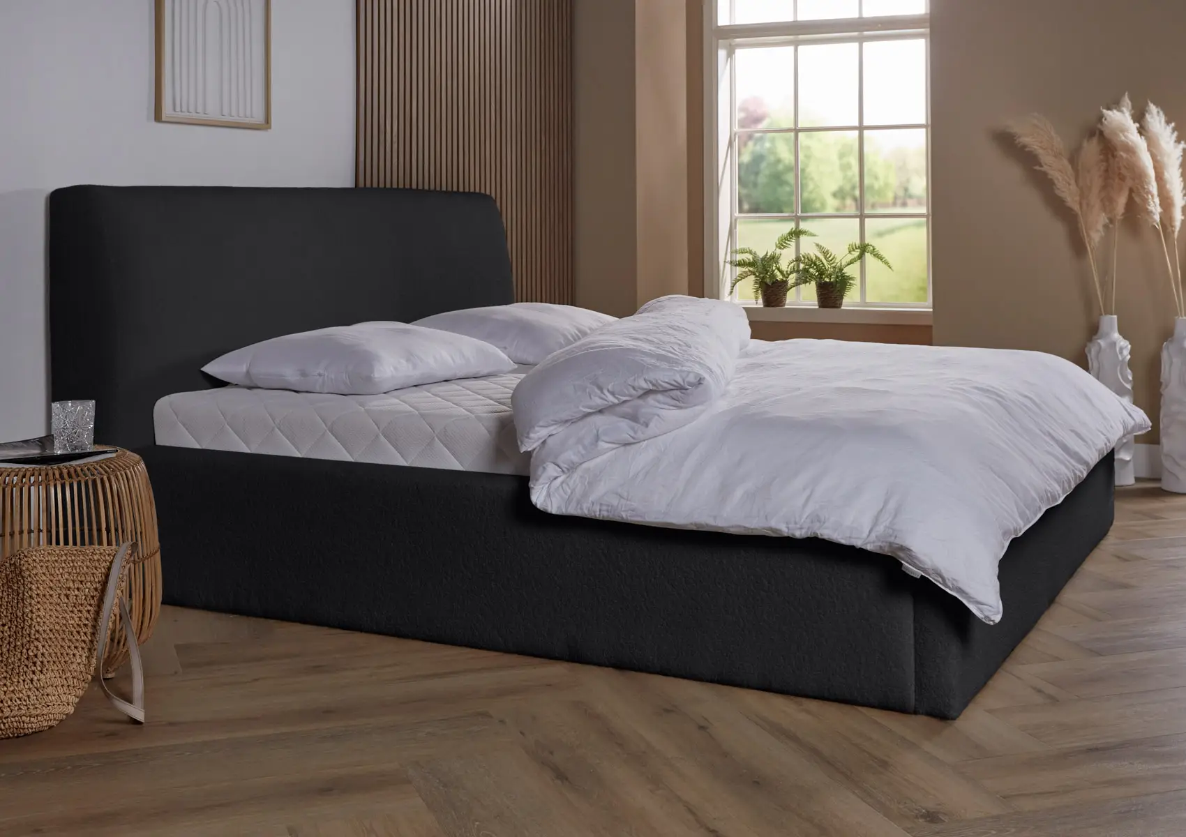 Bedframe Palma Boxspring zwart
