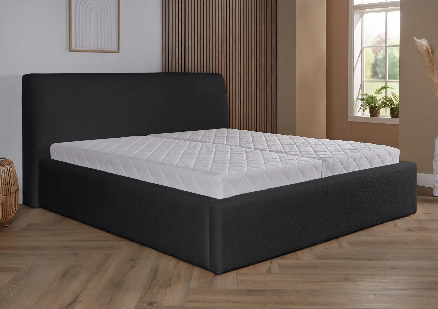 Bedframe Palma Boxspring zwart