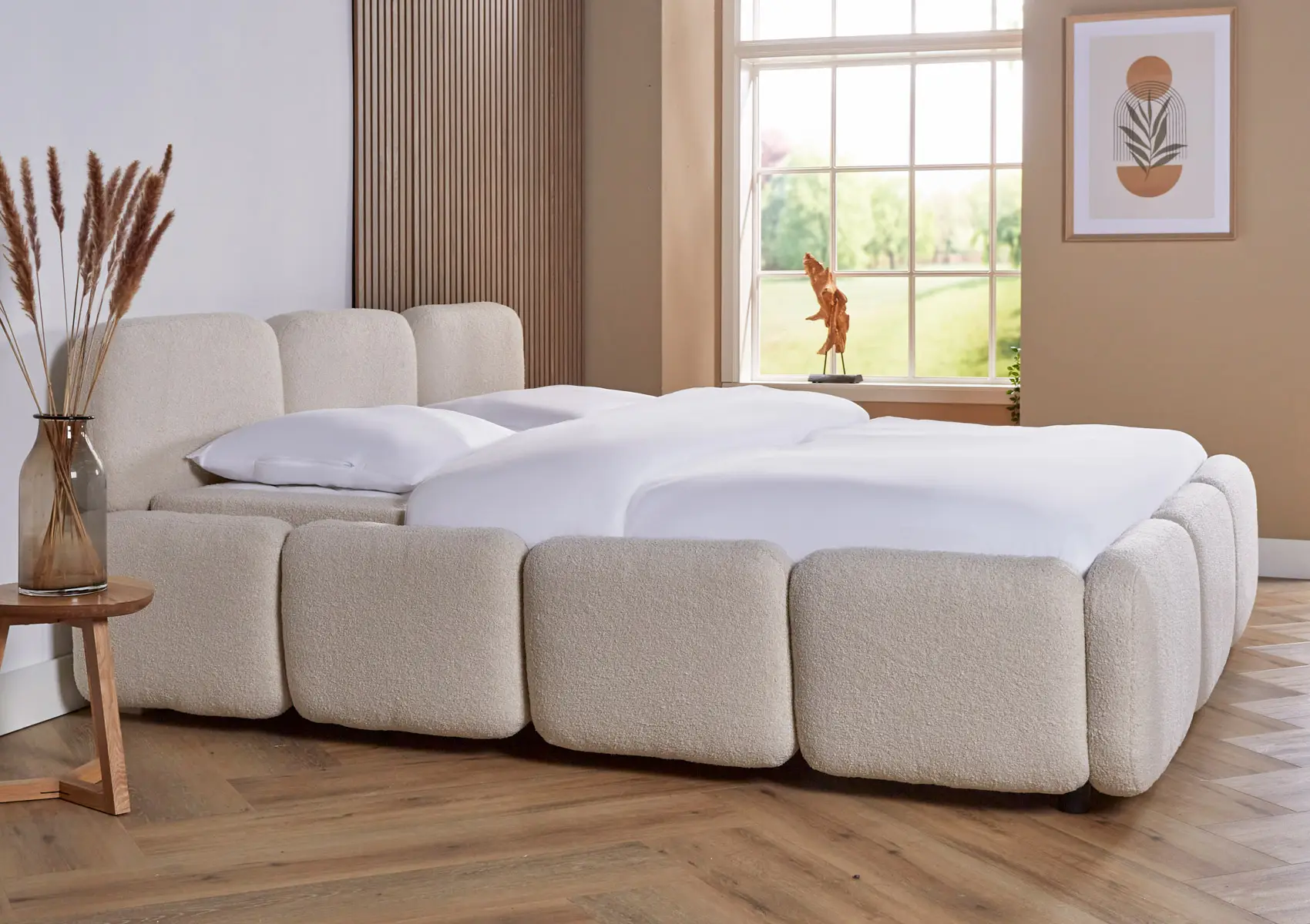 Bedframe Valencia boxspring beige