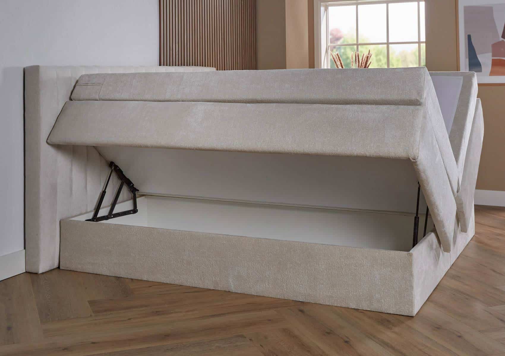 Opberg boxspring Sicilië- 2-persoons-beige